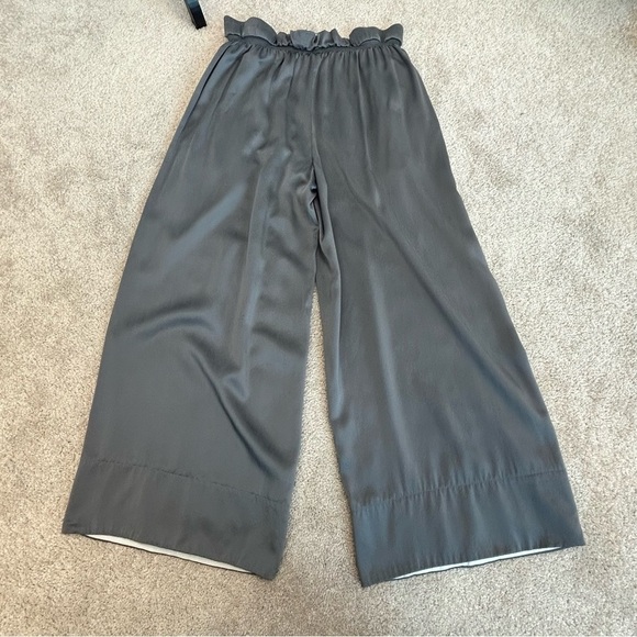 THEORY Womens Gray Silk Smocked Gathered Pull-on Culottes Sz S - Picture 6 of 12
